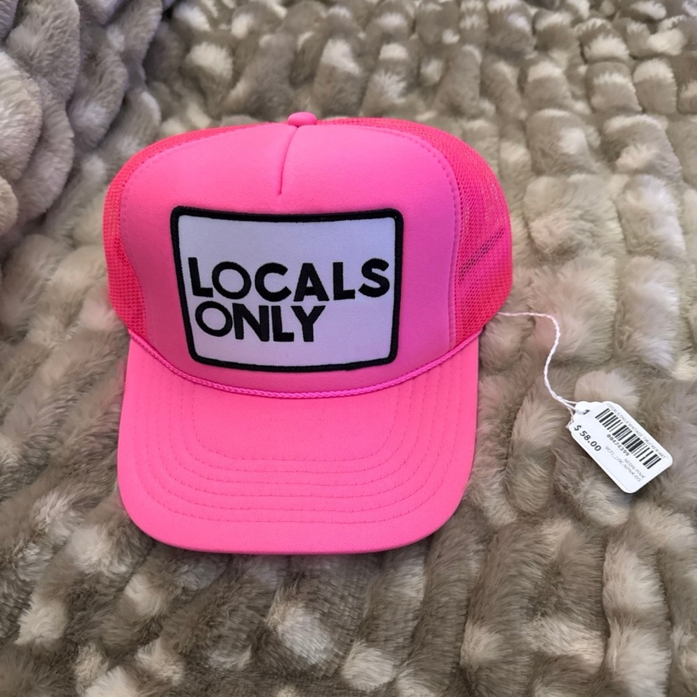 Aviator Nation Locals Only Neon Pink Vintage Trucker Hat NWT